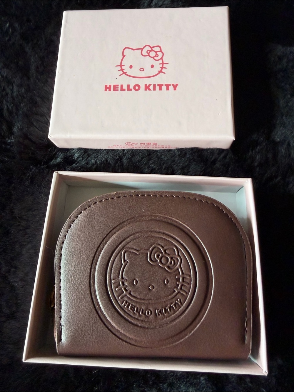 Sanrio Hello Kitty Brown and Gold Zip Coin Case - Picture 3 of 5